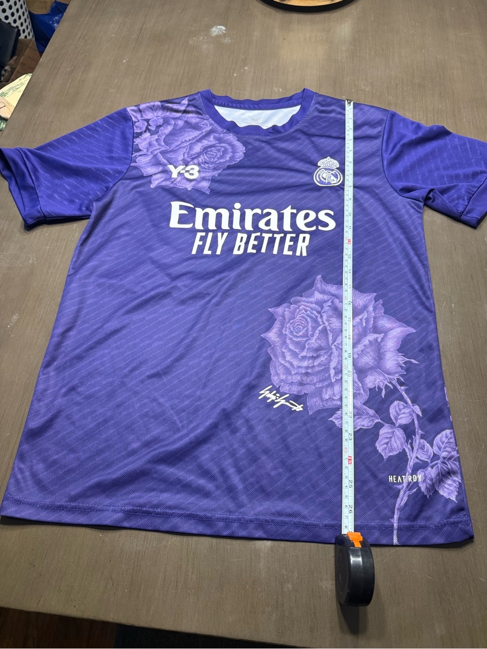 Y-3 Men’s Purple Floral Soccer Jersey - Emirates Fly Better